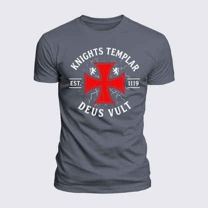 Luxe Mercerized Cotton Tee - Knights Templar Deus Vult