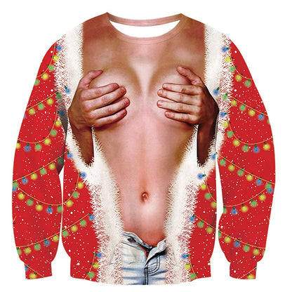 Christmas Lights Print Ugly Christmas Sweatshirt