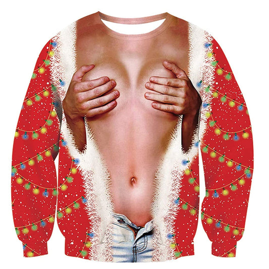 Christmas Lights Print Ugly Christmas Sweatshirt