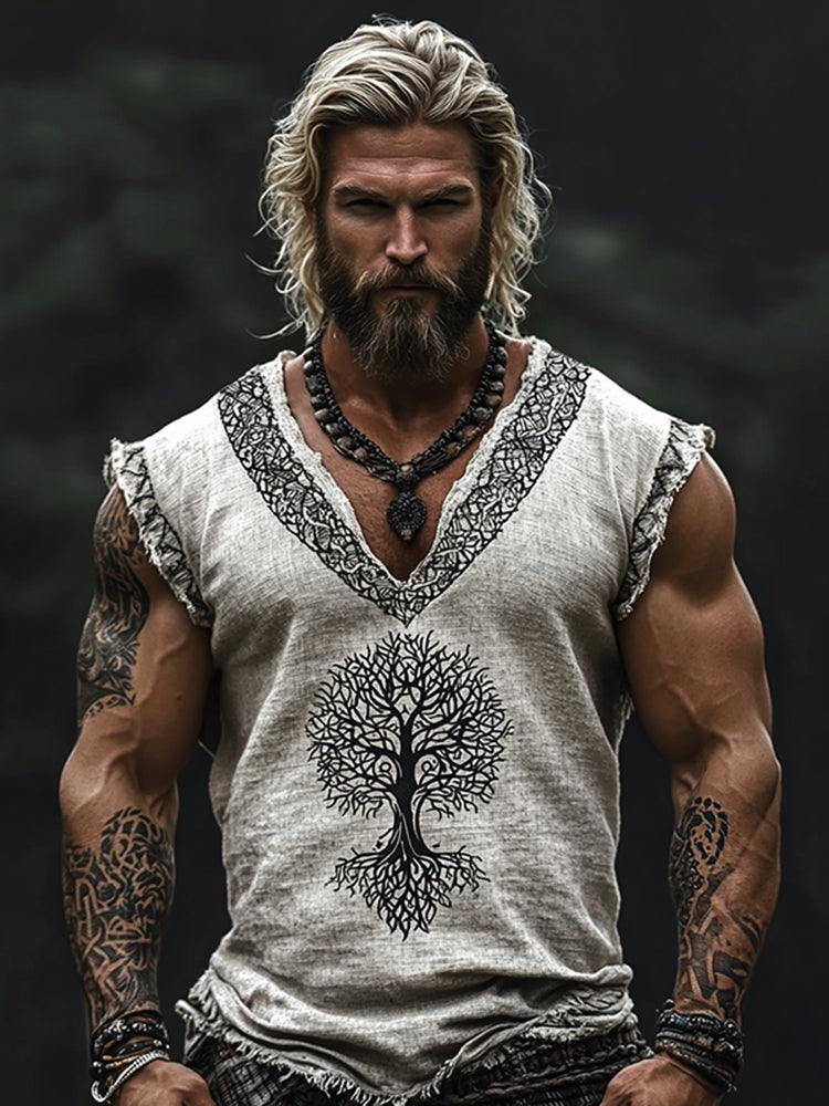 Men's Viking Tree Of Life Inspired Celtic Knot Retro Tank Top