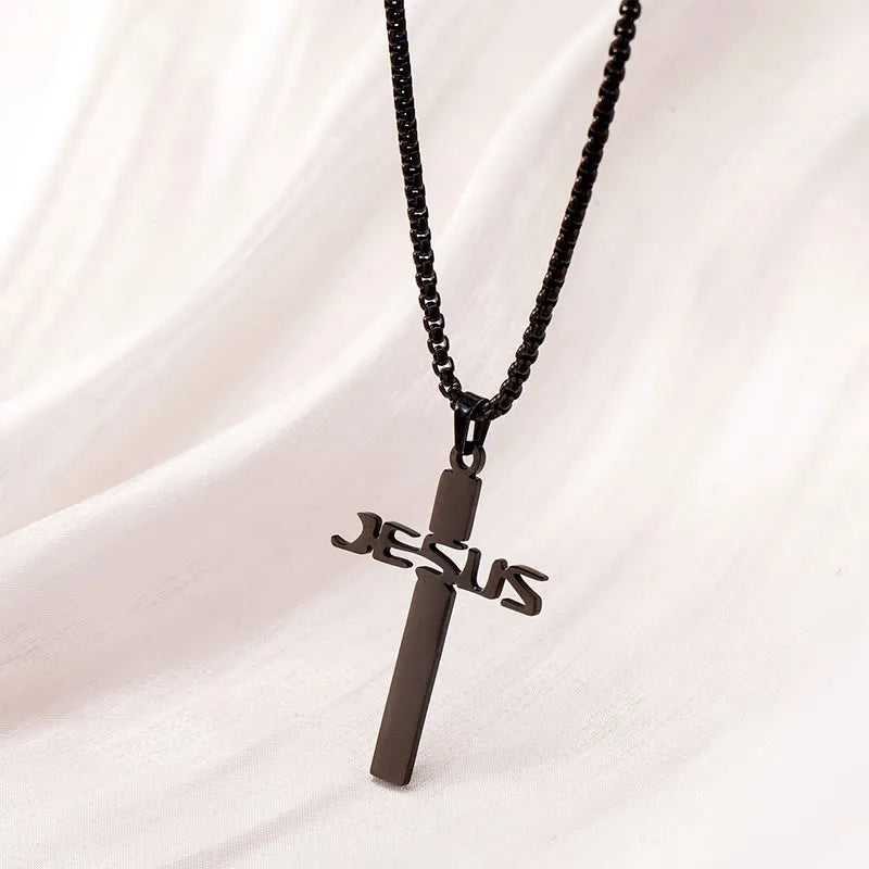 Jesus Hollow Cross Necklace