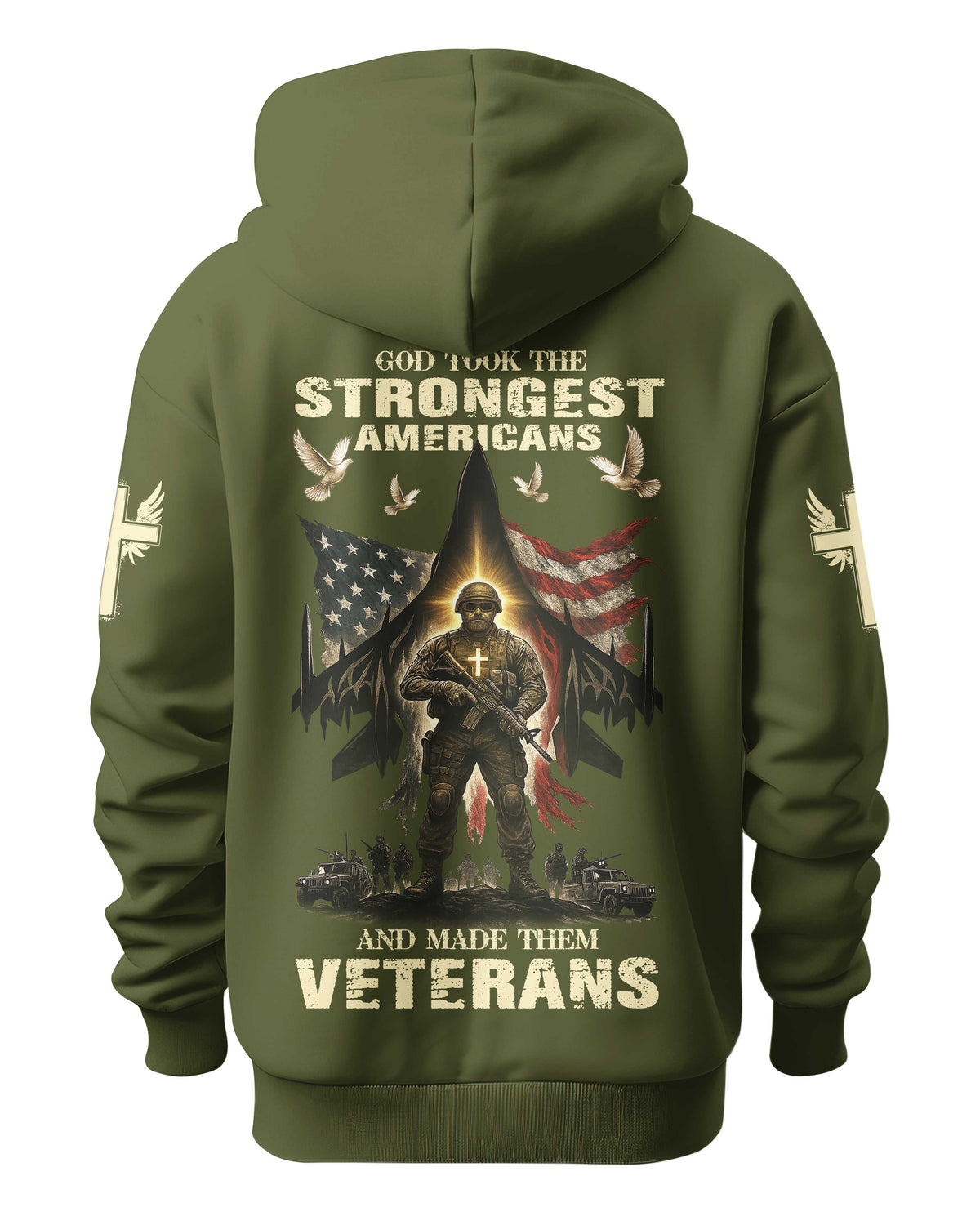 God Took The Strongest Americans All Over Print Hoodie