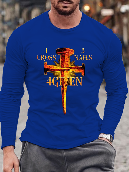 1 Cross 3 Nails 4 Given Cotton Long Sleeve T-Shirt