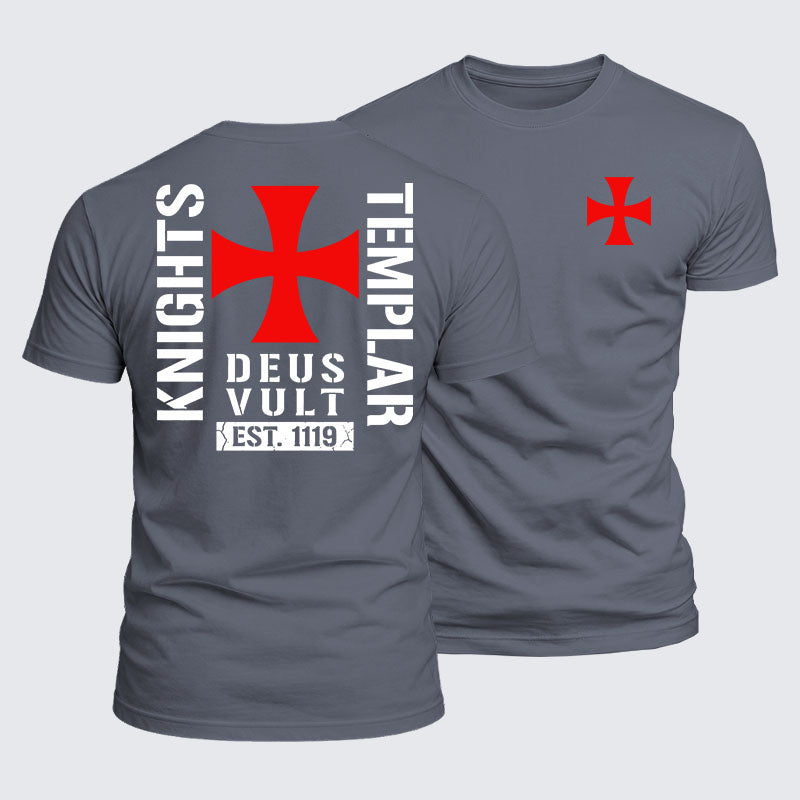 Luxe Mercerized Cotton Tee - Knights Templar Deus Vult