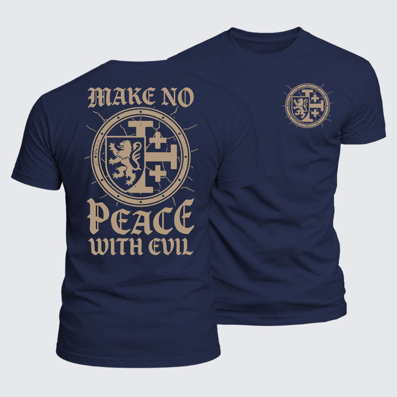 Luxe Mercerized Cotton Tee -  Make No Peace with Evil Knight Templar Jerusalem Cross