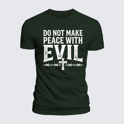 Luxe Mercerized Cotton Tee - Make No Peace with Evil Knight Templar Jerusalem Cross