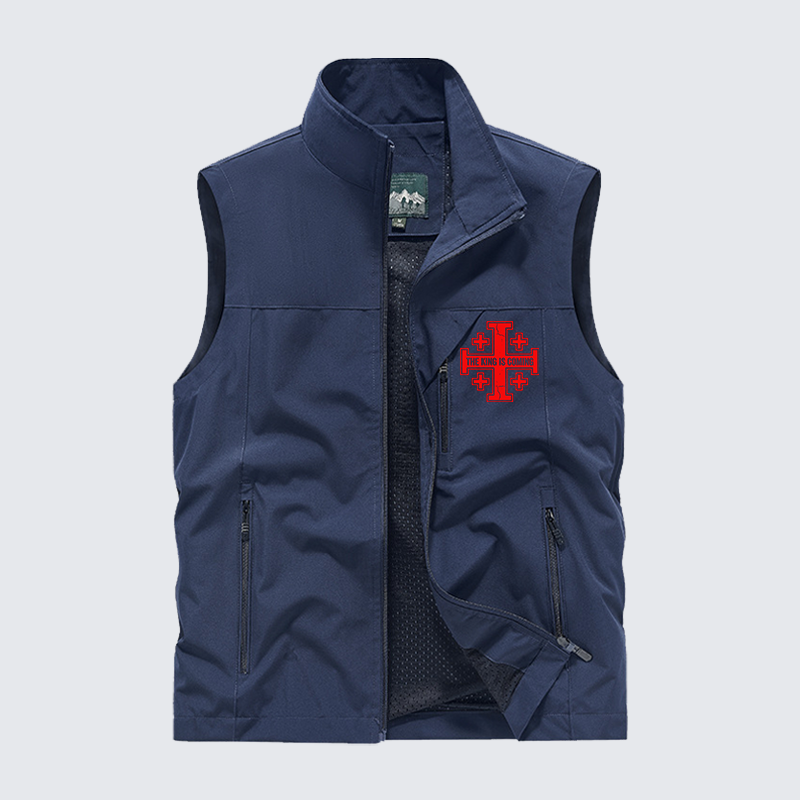 Yeshua The King Is Coming Hebrew Name Jesus God Christian Outdoor Quick-dry Vest