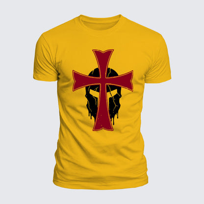 Luxe Mercerized Cotton Tee - Knights Templar Crusader Cross
