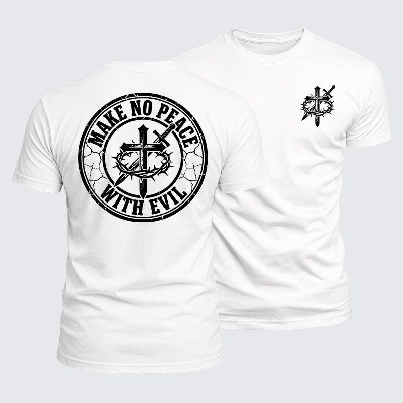 Luxe Mercerized Cotton Tee -  Make No Peace with Evil Knight Templar Jerusalem Cross