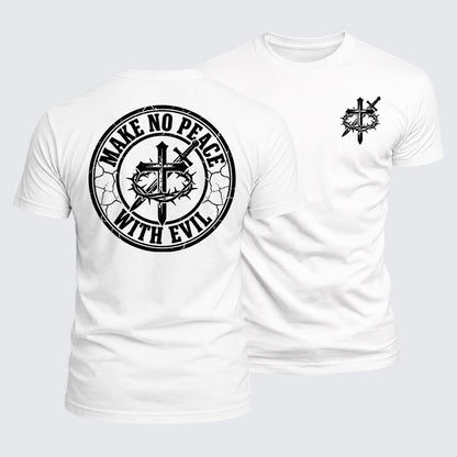 Luxe Mercerized Cotton Tee -  Make No Peace with Evil Knight Templar Jerusalem Cross