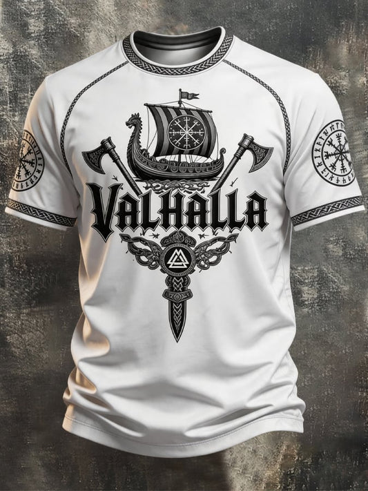 Men's Vintage Viking-Print T-Shirt