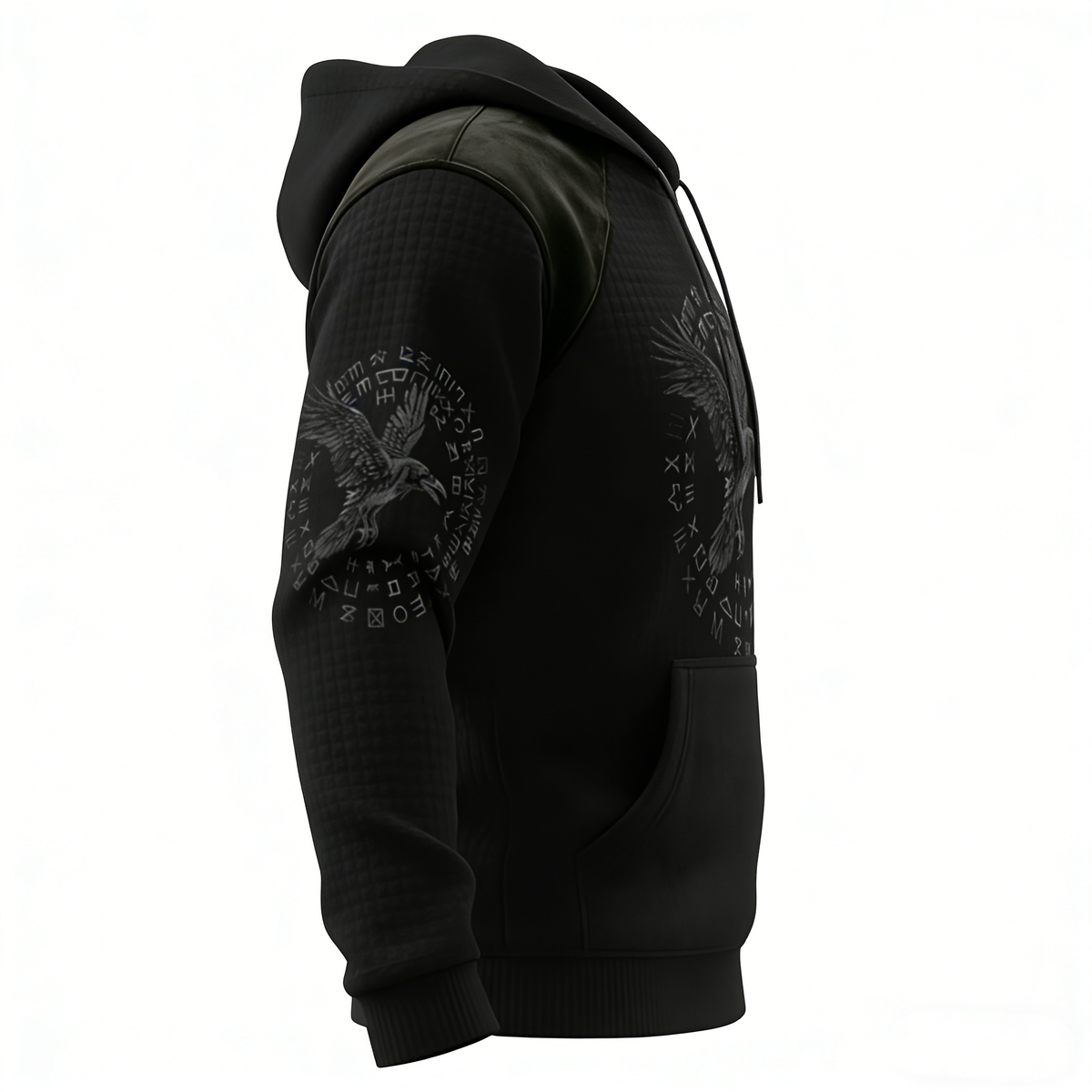 Nordic Viking Vegvísir Raven Valhalla Casual Long-Sleeve Hoodie