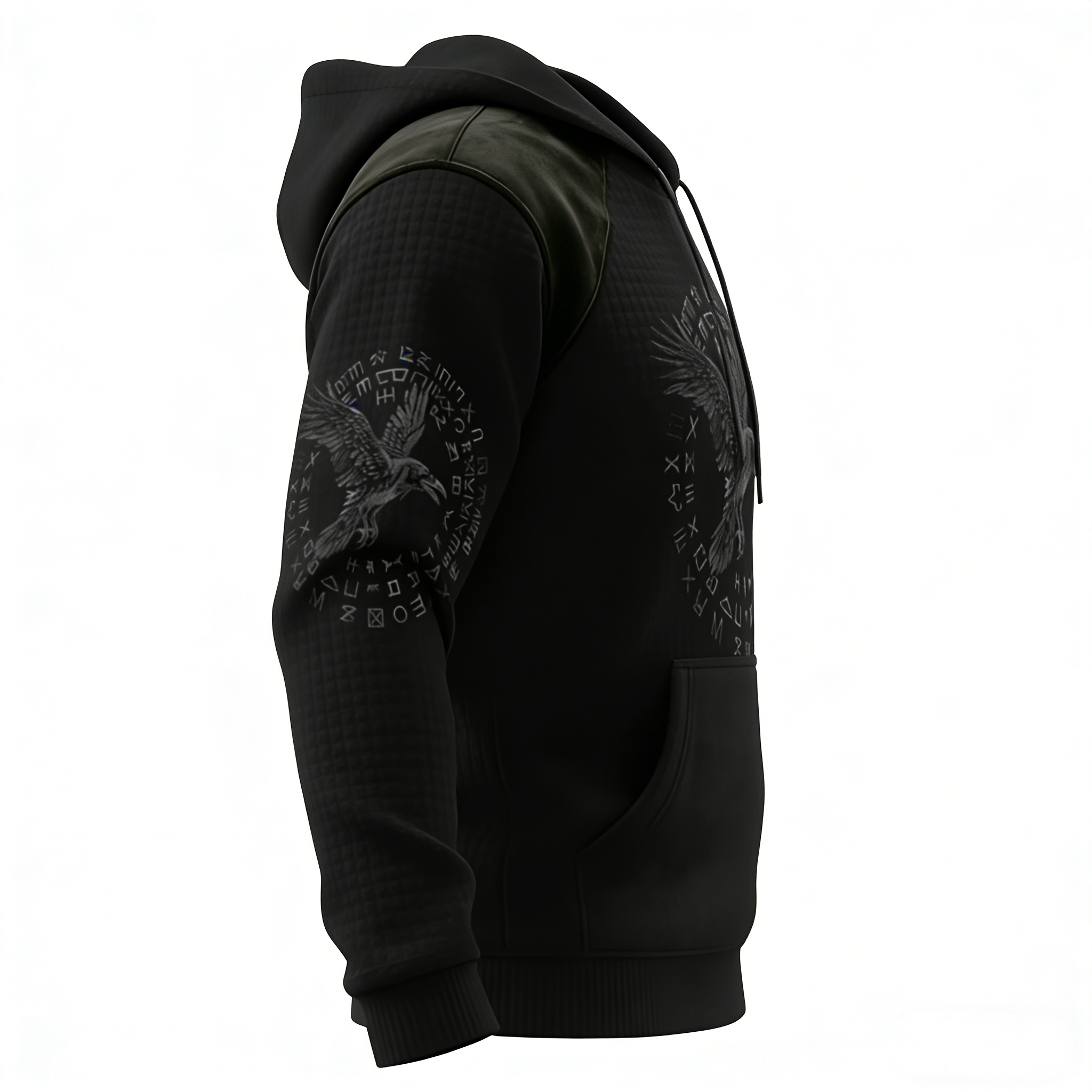 Nordic Viking Vegvísir Raven Valhalla Casual Long-Sleeve Hoodie