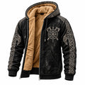 Black Viking Valhalla Shield Fleece Zip Hoodie