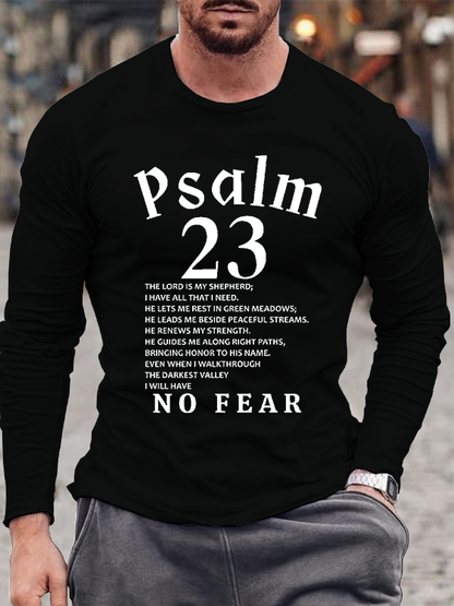 Psalm 23 Christian Cotton Long Sleeve T-Shirt