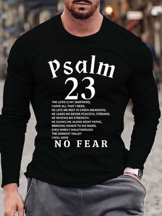 Psalm 23 Christian Cotton Long Sleeve T-Shirt