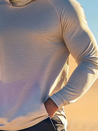 Men's Outdoor Sun Protection Breathable Cool Hooded Sun Protection Long Sleeve Top