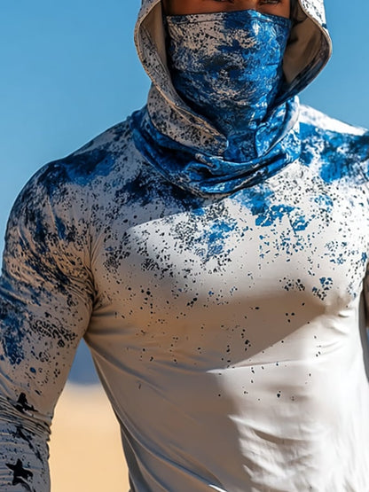 Men's Outdoor Sun Protection Breathable Cool Hooded Sun Protection Long Sleeve Top