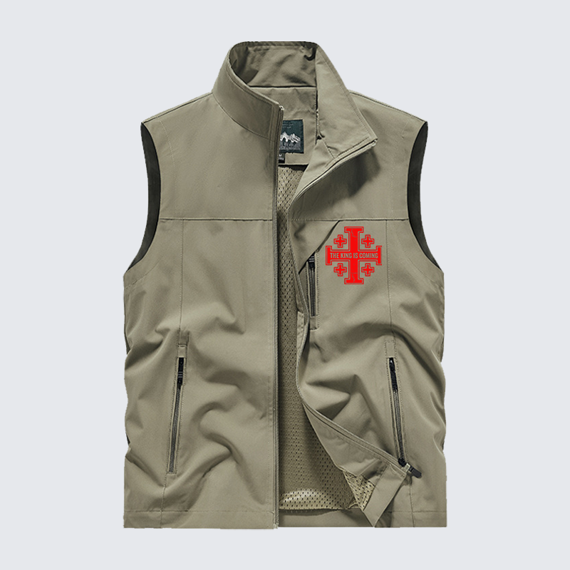 Yeshua The King Is Coming Hebrew Name Jesus God Christian Outdoor Quick-dry Vest