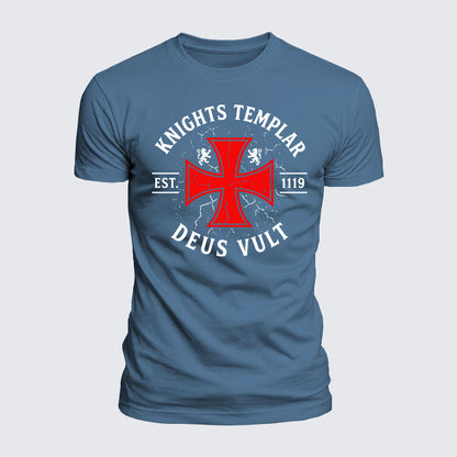 Luxe Mercerized Cotton Tee - Knights Templar Deus Vult