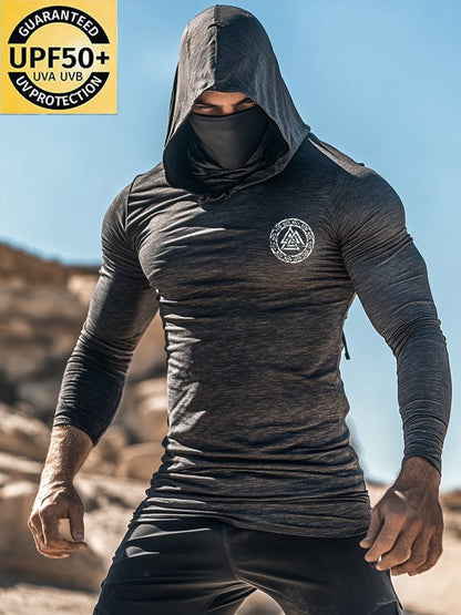 Men's Outdoor Sun Protection Breathable Cool Hooded Sun Protection Long Sleeve Top
