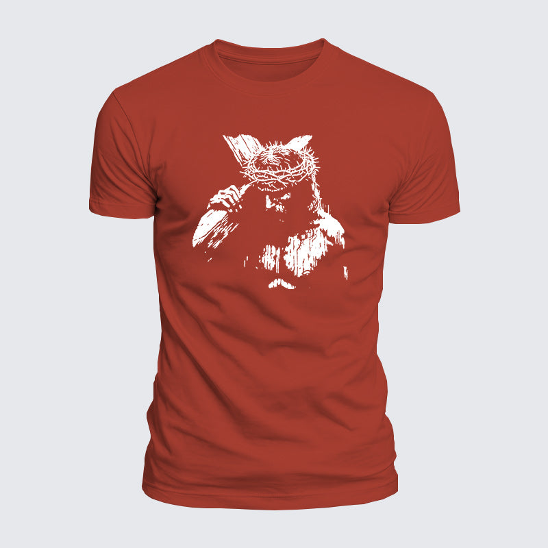 Luxe Mercerized Cotton Tee - Jesus Holding Cross