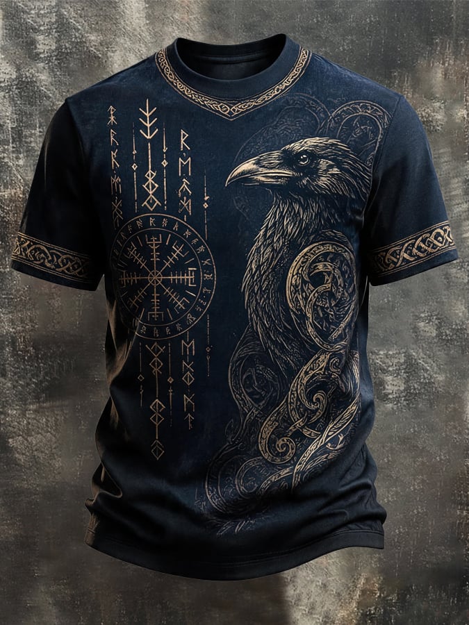 Men's Vintage Viking-Print T-Shirt