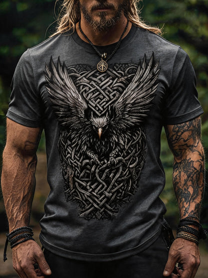 Men's Vintage Viking Print Short-Sleeve T-Shirt