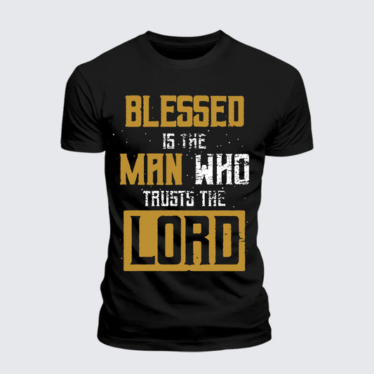 Luxe Mercerized Cotton Tee - Blessed Is The Man Who Trusts The Lord