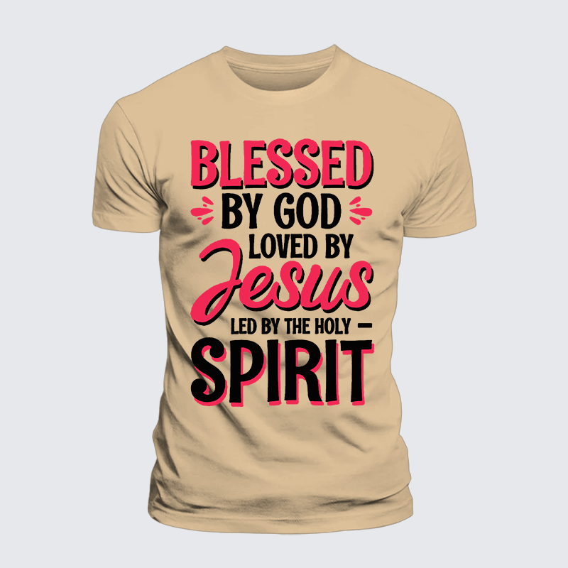 Luxe Mercerized Cotton Tee - Blessed By God Loved By Jesus Led By The Holy Spirit