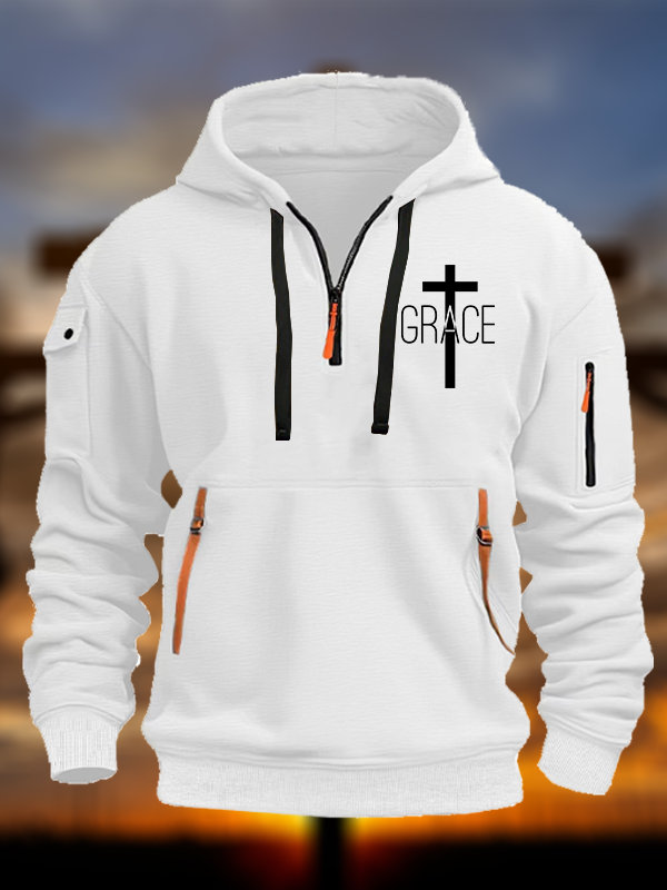 Grace Cross Jesus God Christian Zipper Hoodies