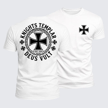 Luxe Mercerized Cotton Tee - Knights Templar Deus Vult
