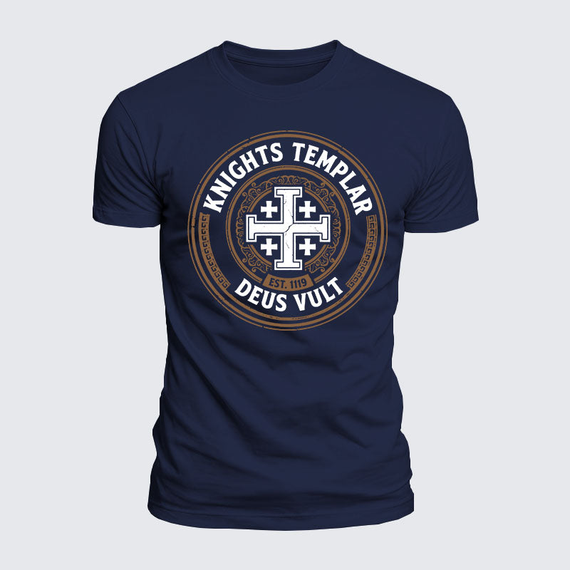 Luxe Mercerized Cotton Tee -  Knights Templar Deus Vult