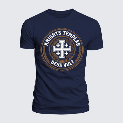 Luxe Mercerized Cotton Tee -  Knights Templar Deus Vult