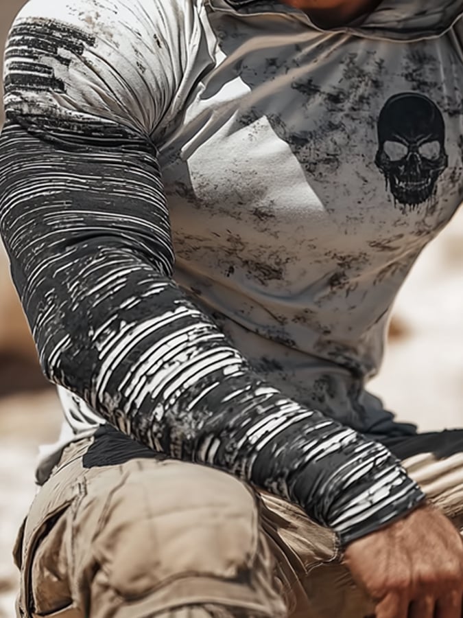 Men's Outdoor Sun Protection Cool Hooded Sun Protection Long Sleeve Top