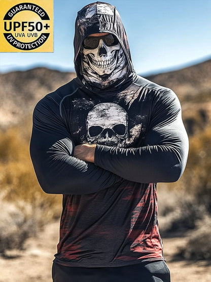 Men's Outdoor Sun Protection Breathable Cool Hooded Sun Protection Long Sleeve Top