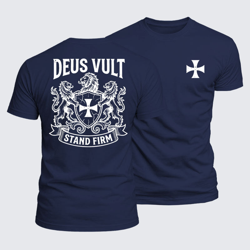 Luxe Mercerized Cotton Tee - Deus Vult  Stand Firm