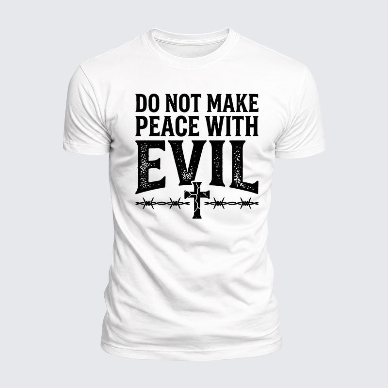 Luxe Mercerized Cotton Tee - Make No Peace with Evil Knight Templar Jerusalem Cross