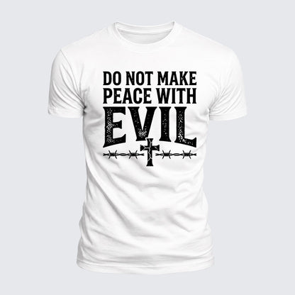 Luxe Mercerized Cotton Tee - Make No Peace with Evil Knight Templar Jerusalem Cross