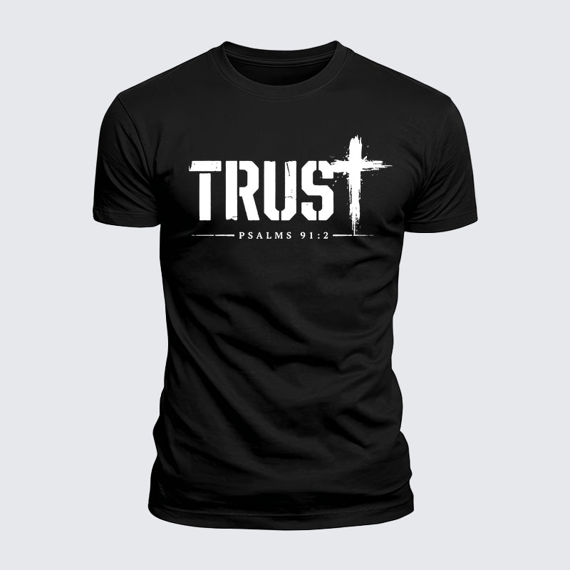Luxe Mercerized Cotton Tee - Trust Psalms 91:2