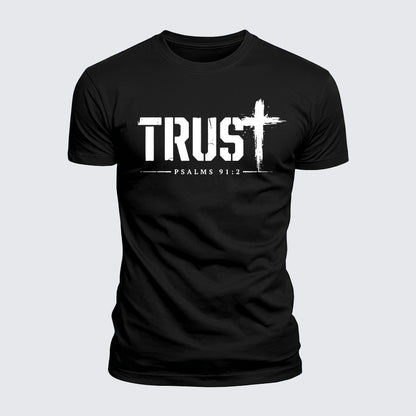 Luxe Mercerized Cotton Tee - Trust Psalms 91:2