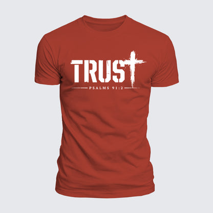 Luxe Mercerized Cotton Tee - Trust Psalms 91:2