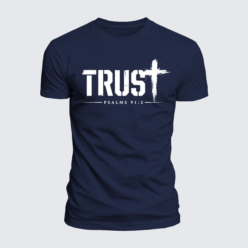 Luxe Mercerized Cotton Tee - Trust Psalms 91:2