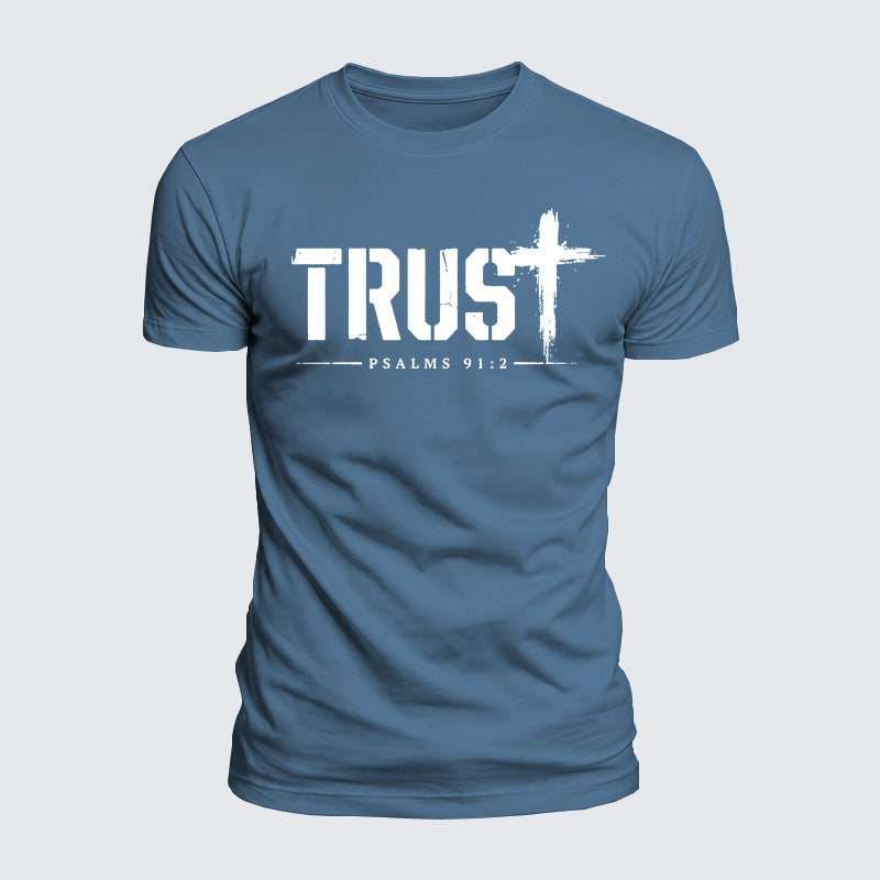 Luxe Mercerized Cotton Tee - Trust Psalms 91:2