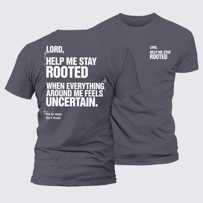 Luxe Mercerized Cotton Tee - Lord Help Me Stay Rooted
