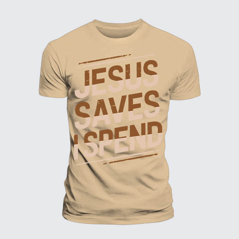 Luxe Mercerized Cotton Tee - Jesus Saves I Spend