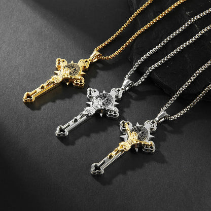 St. Benedict Symbol Crucifix Necklace