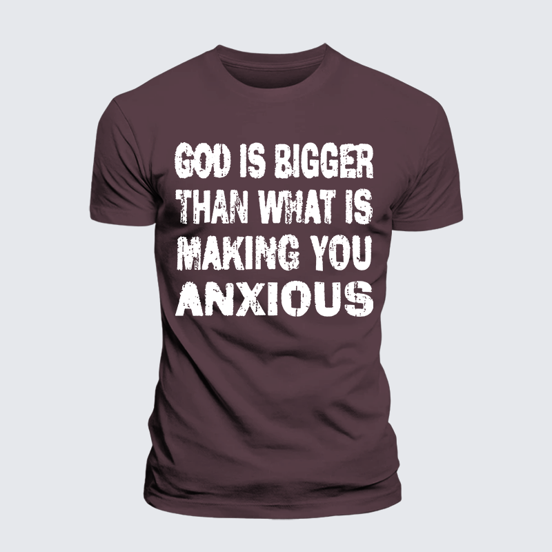 Luxe Mercerized Cotton Tee - God Is Bigger Than What Is Making You Anxious