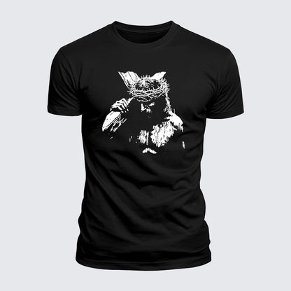 Luxe Mercerized Cotton Tee - Jesus Holding Cross