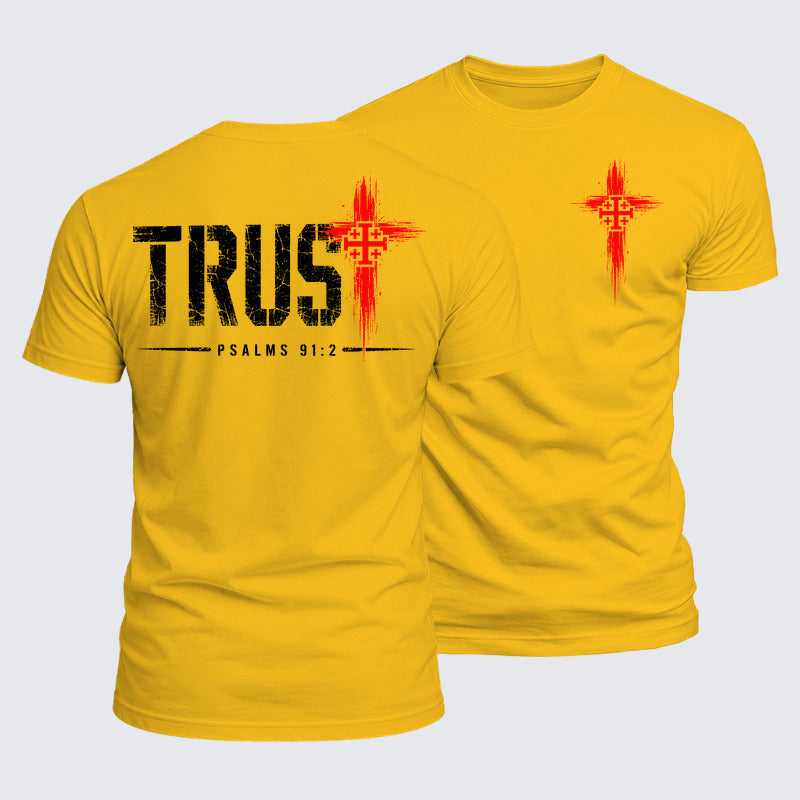 Luxe Mercerized Cotton Tee - Trust Psalms 91:2